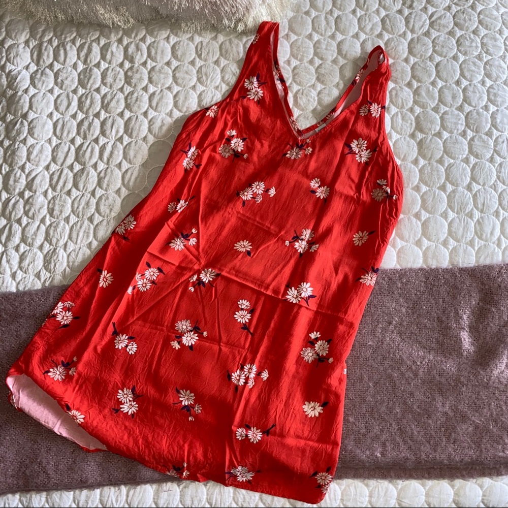 Orange old navy dress with white flowers